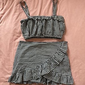 Two Piece H&M Skort & Tank Checkered Set